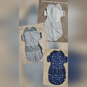 Snoo Swaddle Set in Blue, Gray, and White